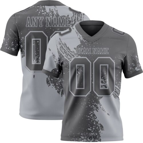 3DPattern8809 Custom Steel Gray Gray 3D Pattern Abstract Brush Stroke Authentic Football Jersey