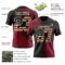 3DPattern8810-1 Custom Black Vintage USA Flag Crimson-Cream 3D Pattern Abstract Brush Stroke Authentic Football Jersey