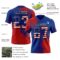 3DPattern8811-1 Custom Royal USA Flag Red-Black 3D Pattern Abstract Brush Stroke Authentic Football Jersey