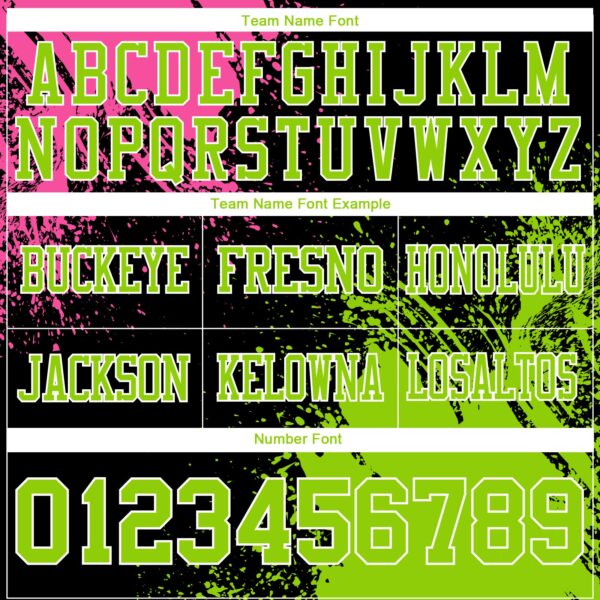 Custom Black Neon Green-Pink 3D Pattern Abstract Brush Stroke Authentic Football Jersey