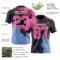 3DPattern8814-1 Custom Black Pink Light Blue-White 3D Pattern Abstract Brush Stroke Authentic Football Jersey