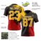 3DPattern8815-1 Custom Black Gold Red-White 3D Pattern Abstract Brush Stroke Authentic Football Jersey
