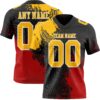 Custom Black Gold Red-White 3D Pattern Abstract Brush Stroke Authentic Football Jersey