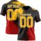 3DPattern8815 Custom Black Gold Red-White 3D Pattern Abstract Brush Stroke Authentic Football Jersey