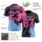3DPattern8817-1 Custom Black Pink-Light Blue 3D Pattern Abstract Brush Stroke Authentic Football Jersey