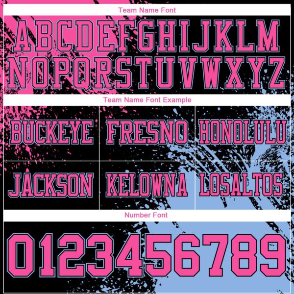 Custom Black Pink-Light Blue 3D Pattern Abstract Brush Stroke Authentic Football Jersey