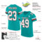 Aqua0064-1 Custom Aqua White-Red Mesh Authentic Football Jersey