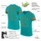 Custom Aqua Aqua-Orange Mesh Authentic Football Jersey