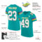 Aqua0068-1 Custom Aqua White-Purple Mesh Authentic Football Jersey