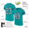 Custom Aqua Gray-Navy Mesh Authentic Football Jersey