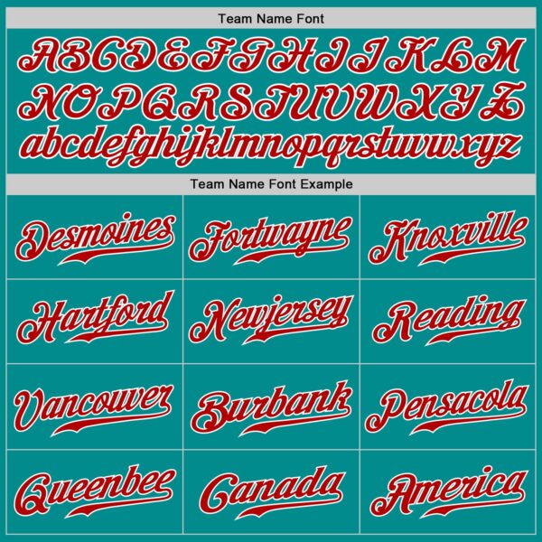 Custom Aqua Red-White Authentic Baseball Jersey