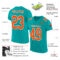 Aqua0140-1_fb719ed5-fa0f-416a-9ffd-70429379e685 Custom Aqua Orange-White Mesh Authentic Football Jersey