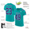 Custom Aqua Purple-White Mesh Authentic Football Jersey
