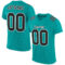 Aqua0144 Custom Aqua Black-White Mesh Authentic Football Jersey