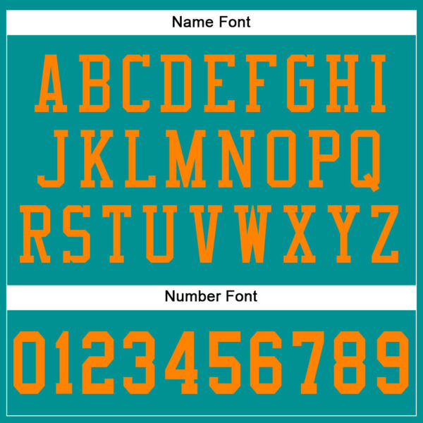 Aqua0145-3 Custom Aqua Bay Orange Mesh Authentic Football Jersey