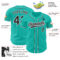 Custom Aqua Black-Gray Authentic Baseball Jersey