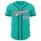 Custom Aqua White-Black Authentic Baseball Jersey