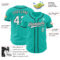 Custom Aqua White-Black Authentic Baseball Jersey