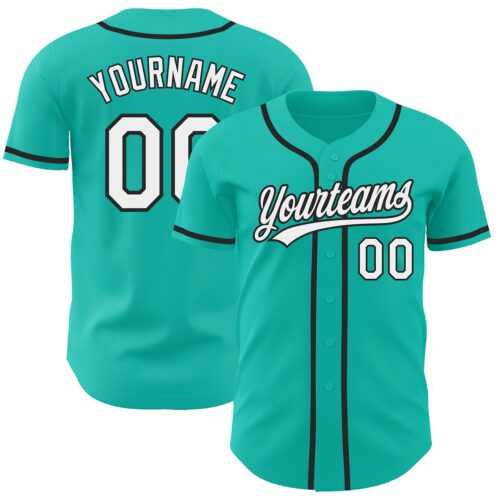 Aqua0152_3a1ef908-aac5-4230-aaa1-7f6748d8918c Custom Aqua White-Black Authentic Baseball Jersey