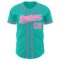 Custom Aqua Pink-White Authentic Baseball Jersey