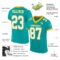 Aqua0178-1 Custom Aqua White-Gold Mesh Authentic Football Jersey