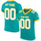 Aqua0178 Custom Aqua White-Gold Mesh Authentic Football Jersey