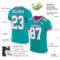 Aqua0179-1 Custom Aqua White-Pink Mesh Authentic Football Jersey