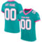 Aqua0179 Custom Aqua White-Pink Mesh Authentic Football Jersey