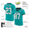 Aqua0181-1 Custom Aqua White-Black Mesh Authentic Football Jersey