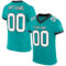 Aqua0181 Custom Aqua White-Black Mesh Authentic Football Jersey