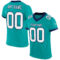 Aqua0182 Custom Aqua White-Navy Mesh Authentic Football Jersey