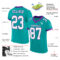 Aqua0183-1 Custom Aqua White-Purple Mesh Authentic Football Jersey