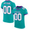 Aqua0183 Custom Aqua White-Purple Mesh Authentic Football Jersey