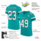 Aqua0186-1 Custom Aqua White-Black Mesh Authentic Football Jersey