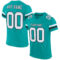 Aqua0186 Custom Aqua White-Black Mesh Authentic Football Jersey