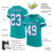 Aqua0187-1 Custom Aqua White-Purple Mesh Authentic Football Jersey