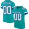 Aqua0187 Custom Aqua White-Purple Mesh Authentic Football Jersey