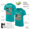 Custom Aqua Vintage USA Flag-City Cream Mesh Authentic Football Jersey