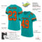 Aqua0190-1 Custom Aqua Orange-Black Mesh Authentic Football Jersey