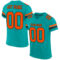 Aqua0190 Custom Aqua Orange-Black Mesh Authentic Football Jersey