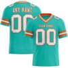 Custom Aqua White-Orange Authentic Football Jersey
