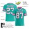 Aqua0216-1 Custom Aqua White-Pink Authentic Football Jersey