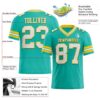 Custom Aqua White-Yellow Authentic Football Jersey