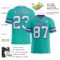 Aqua0218-1 Custom Aqua White-Purple Authentic Football Jersey