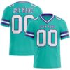 Custom Aqua White-Purple Authentic Football Jersey
