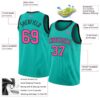 Custom Aqua Pink-Black Authentic Basketball Jersey