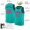 Custom Aqua Pink-Black Authentic Basketball Jersey