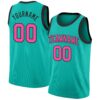Custom Aqua Pink-Black Authentic Basketball Jersey