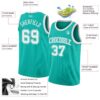 Custom Aqua White Authentic Basketball Jersey