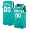 Custom Aqua White Authentic Basketball Jersey